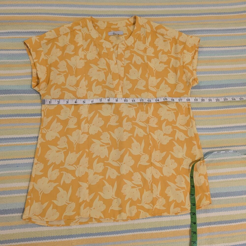 ⭐ Joie Solace Blouse Citrus Split Neck Yellow Floral Print top size XXS - Picture 12 of 16